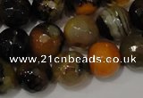 CAG4654 15.5 inches 8mm faceted round fire crackle agate beads