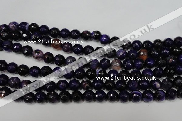 CAG4656 15.5 inches 8mm faceted round fire crackle agate beads