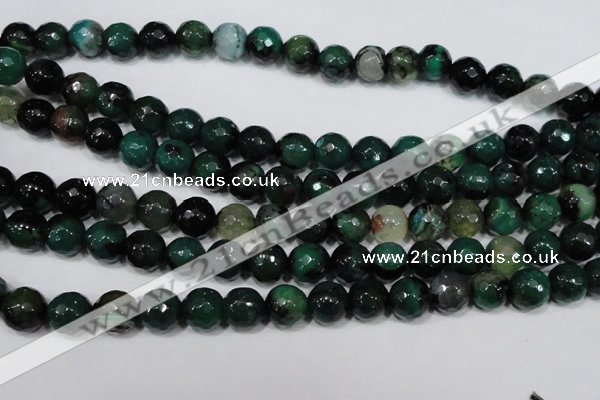 CAG4657 15.5 inches 8mm faceted round fire crackle agate beads