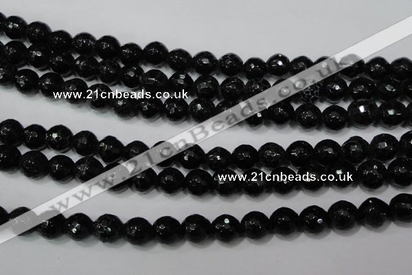 CAG4658 15.5 inches 8mm faceted round fire crackle agate beads