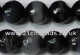 CAG4661 15.5 inches 10mm faceted round fire crackle agate beads