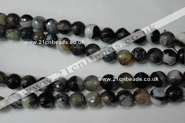 CAG4662 15.5 inches 10mm faceted round fire crackle agate beads