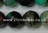 CAG4664 15.5 inches 10mm faceted round fire crackle agate beads