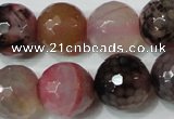 CAG4665 15.5 inches 10mm faceted round fire crackle agate beads