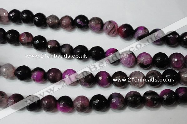 CAG4666 15.5 inches 10mm faceted round fire crackle agate beads