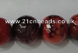 CAG4668 15.5 inches 10mm faceted round fire crackle agate beads