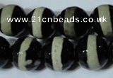 CAG4671 15.5 inches 16mm faceted round tibetan agate beads wholesale