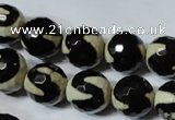 CAG4674 15.5 inches 12mm faceted round tibetan agate beads wholesale