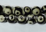 CAG4680 15.5 inches 10mm faceted round tibetan agate beads wholesale