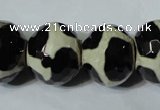 CAG4687 15 inches 15*18mm faceted rondelle tibetan agate beads wholesale