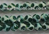 CAG4690 15 inches 8mm faceted round tibetan agate beads wholesale