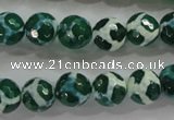 CAG4691 15.5 inches 10mm faceted round tibetan agate beads wholesale