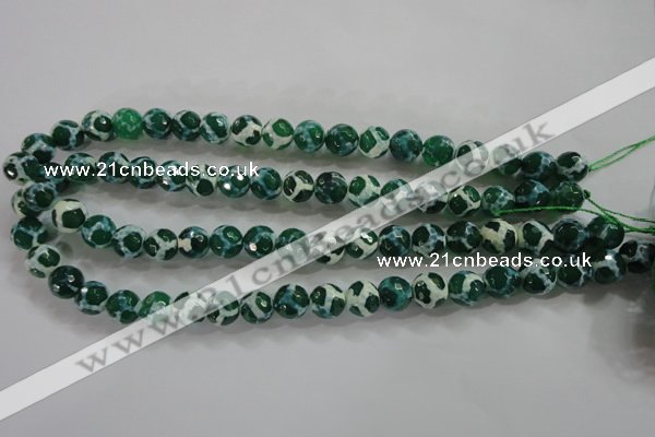 CAG4691 15.5 inches 10mm faceted round tibetan agate beads wholesale