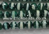 CAG4695 15.5 inches 8mm faceted round tibetan agate beads wholesale