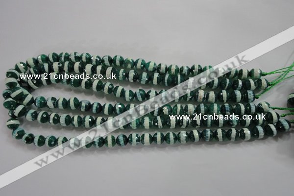 CAG4695 15.5 inches 8mm faceted round tibetan agate beads wholesale