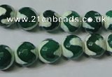 CAG4701 15.5 inches 10mm faceted round tibetan agate beads wholesale