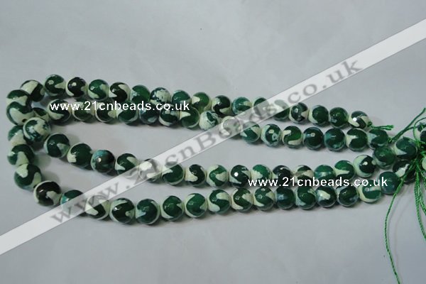 CAG4701 15.5 inches 10mm faceted round tibetan agate beads wholesale