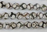 CAG4705 15 inches 8mm faceted round tibetan agate beads wholesale