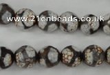 CAG4706 15 inches 10mm faceted round tibetan agate beads wholesale