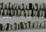 CAG4721 15 inches 6mm faceted round tibetan agate beads wholesale