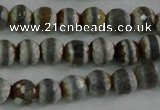 CAG4722 15 inches 6mm faceted round tibetan agate beads wholesale