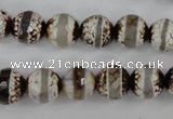 CAG4724 15 inches 10mm faceted round tibetan agate beads wholesale