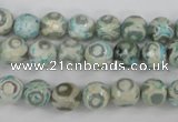 CAG4730 15 inches 8mm faceted round tibetan agate beads wholesale