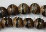 CAG4744 15 inches 14mm round tibetan agate beads wholesale