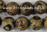 CAG4750 15 inches 16mm round tibetan agate beads wholesale