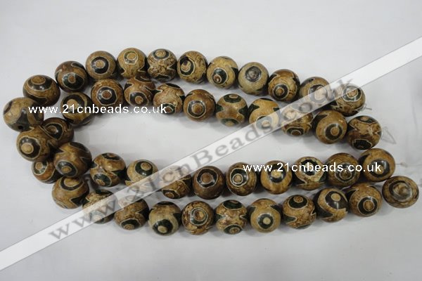 CAG4750 15 inches 16mm round tibetan agate beads wholesale