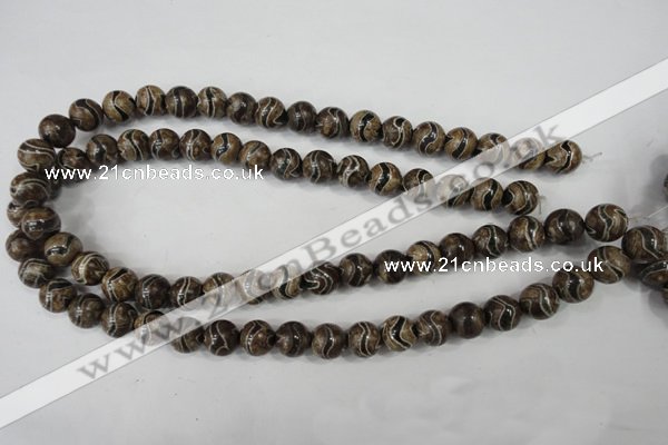 CAG4752 15 inches 10mm round tibetan agate beads wholesale