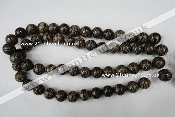 CAG4754 15 inches 14mm round tibetan agate beads wholesale