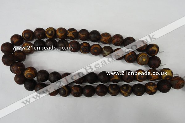 CAG4762 15 inches 14mm round tibetan agate beads wholesale