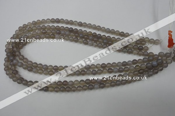 CAG4770 15 inches 6mm round grey agate beads wholesale