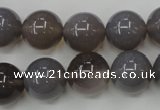 CAG4774 15 inches 14mm round grey agate beads wholesale