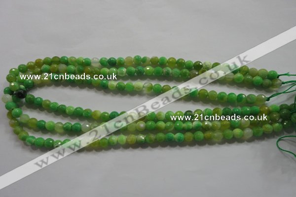 CAG4780 15.5 inches 6mm faceted round fire crackle agate beads