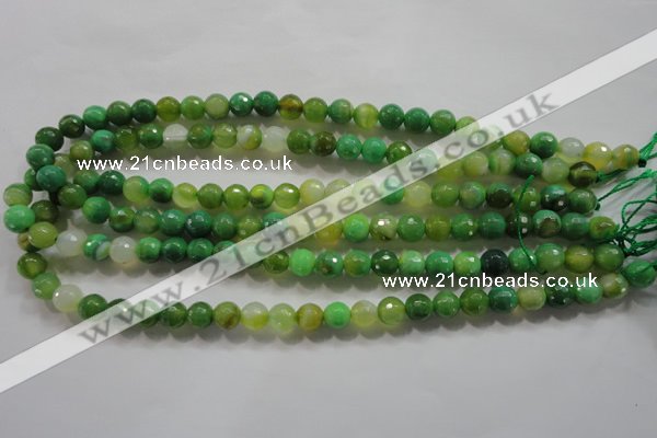 CAG4781 15.5 inches 8mm faceted round fire crackle agate beads