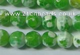 CAG4790 15.5 inches 6mm faceted round fire crackle agate beads