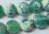 CAG4795 15.5 inches 14mm faceted round fire crackle agate beads