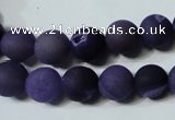 CAG4796 15.5 inches 10mm round matte druzy agate beads wholesale