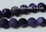 CAG4797 15.5 inches 12mm round matte druzy agate beads wholesale