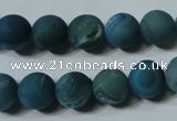 CAG4799 15.5 inches 10mm round matte druzy agate beads wholesale