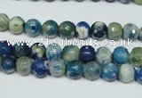 CAG4805 15 inches 6mm faceted round fire crackle agate beads