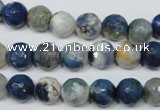 CAG4806 15 inches 8mm faceted round fire crackle agate beads