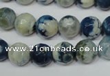 CAG4807 15 inches 10mm faceted round fire crackle agate beads