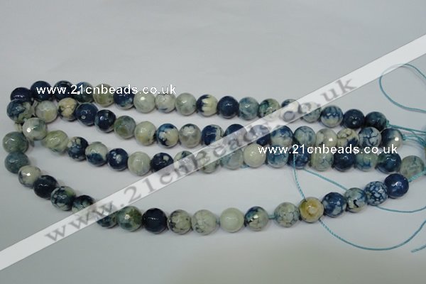 CAG4807 15 inches 10mm faceted round fire crackle agate beads