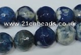 CAG4808 15 inches 12mm faceted round fire crackle agate beads