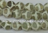 CAG4816 15 inches 10mm faceted round tibetan agate beads wholesale