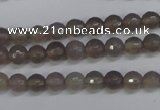 CAG4825 15 inches 6mm faceted round grey agate beads wholesale