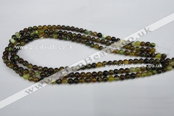 CAG4831 15 inches 6mm round dragon veins agate beads wholesale